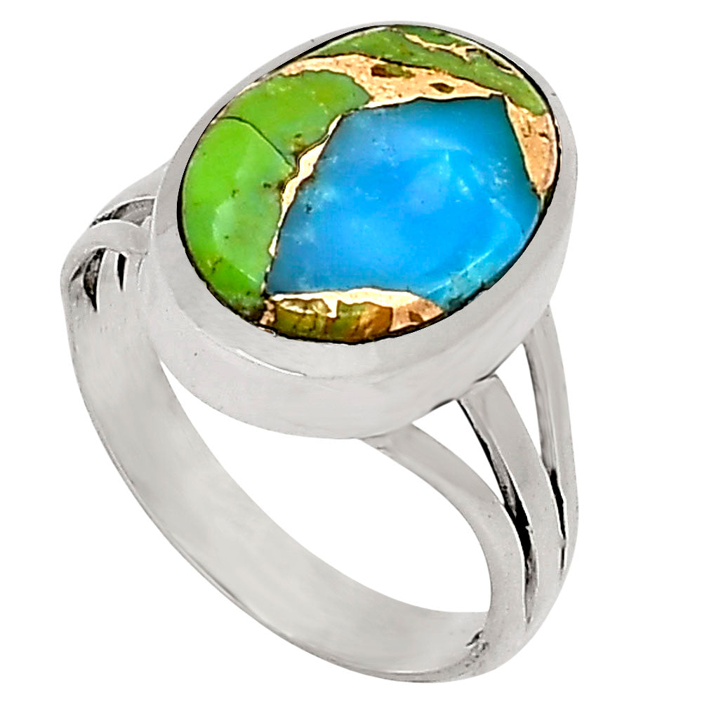 Blue Turquoise In Green Mohave Ring size-7 R-1006 SDR250020