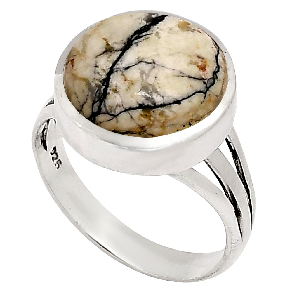 Authentic White Buffalo Turquoise Nevada Ring size-9 R-1006 SDR250064