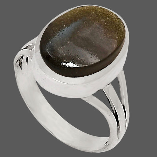 Silver Obsidian Ring size-7 R-1006 SDR250072