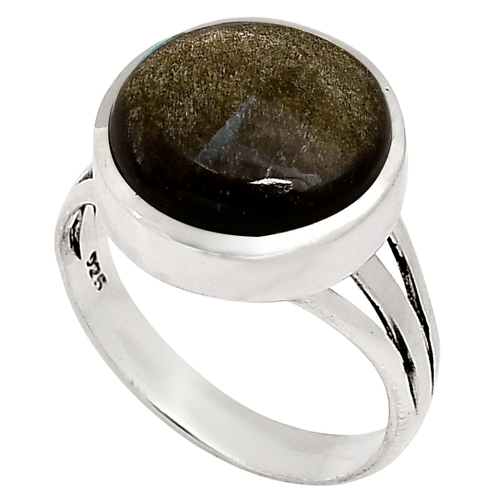 Silver Obsidian Ring size-7 R-1006 SDR250073