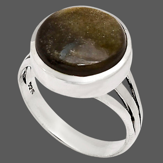 Silver Obsidian Ring size-8 R-1006 SDR250075