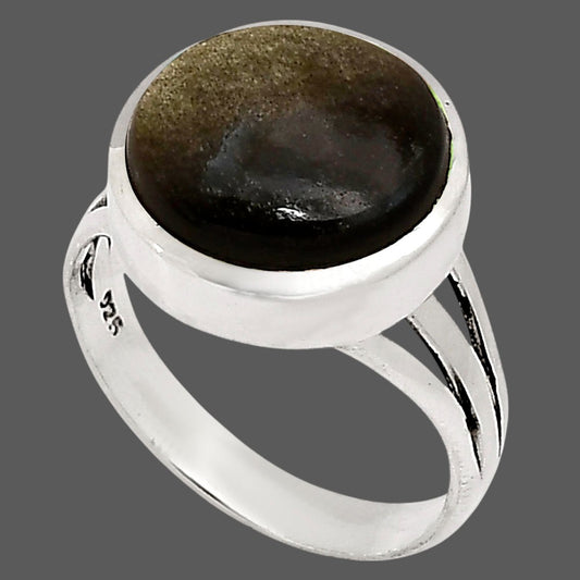 Silver Obsidian Ring size-8 R-1006 SDR250076