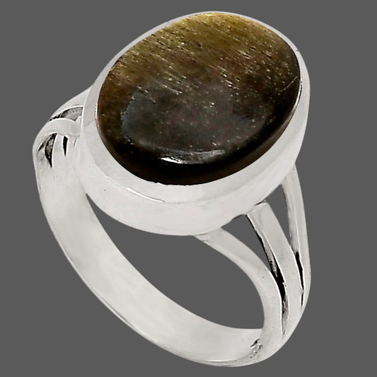 Silver Obsidian Ring size-9 R-1006 SDR250080