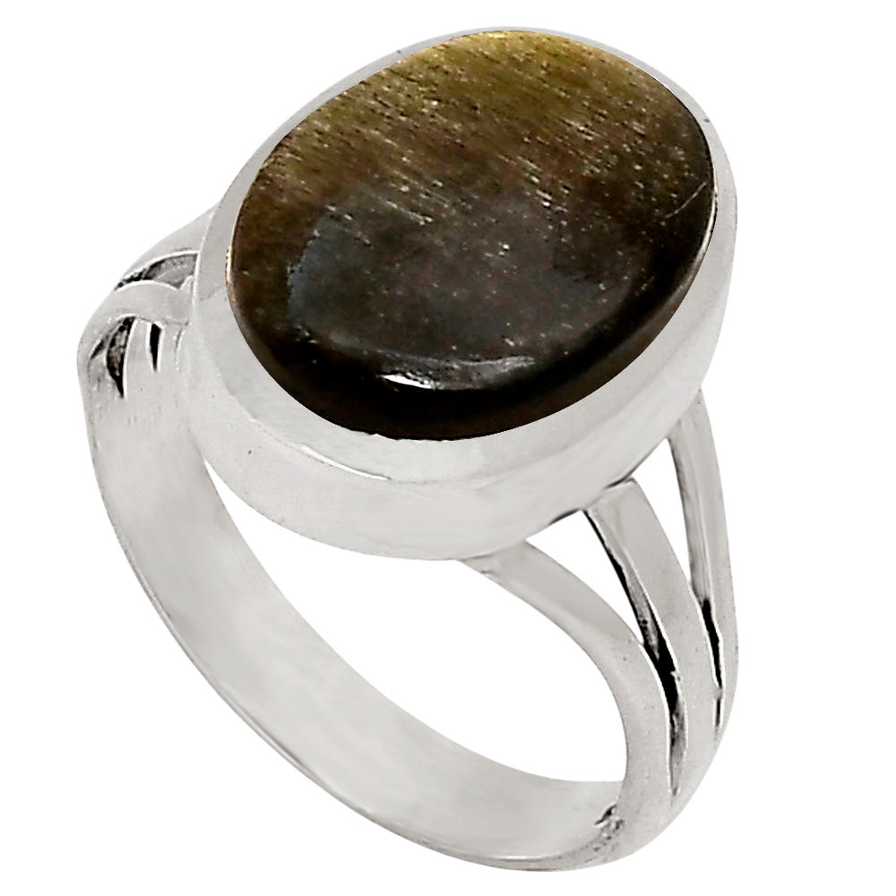 Silver Obsidian Ring size-9 R-1006 SDR250080