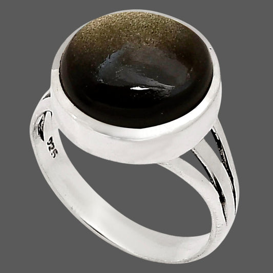 Silver Obsidian Ring size-9 R-1006 SDR250082