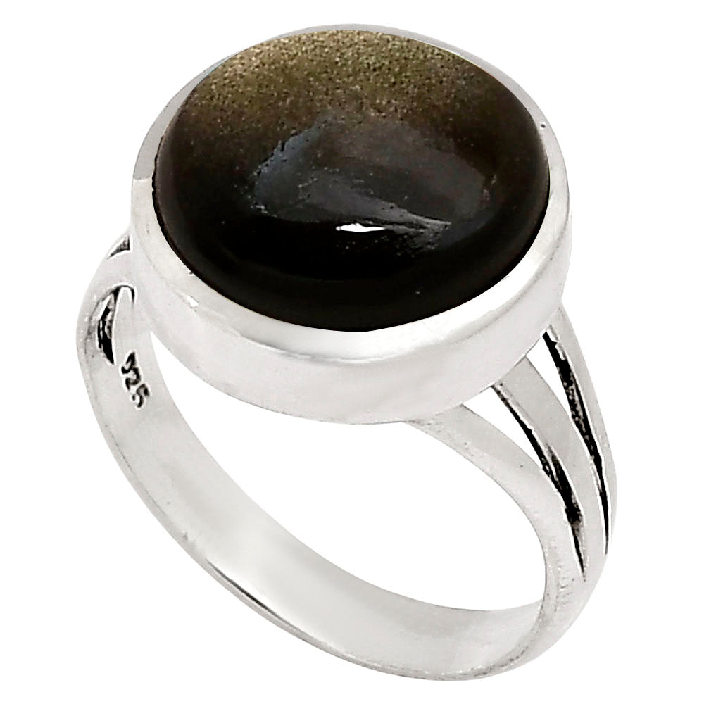 Silver Obsidian Ring size-9 R-1006 SDR250082