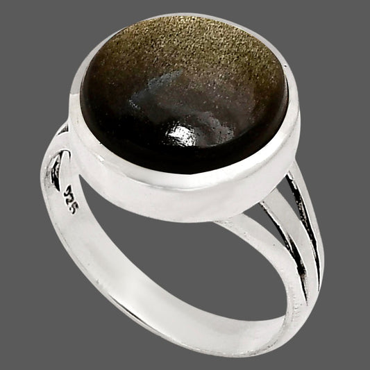 Silver Obsidian Ring size-10 R-1006 SDR250085