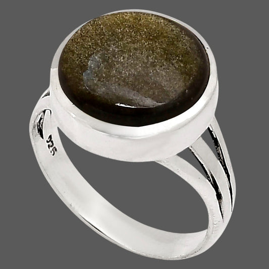 Silver Obsidian Ring size-10 R-1006 SDR250086