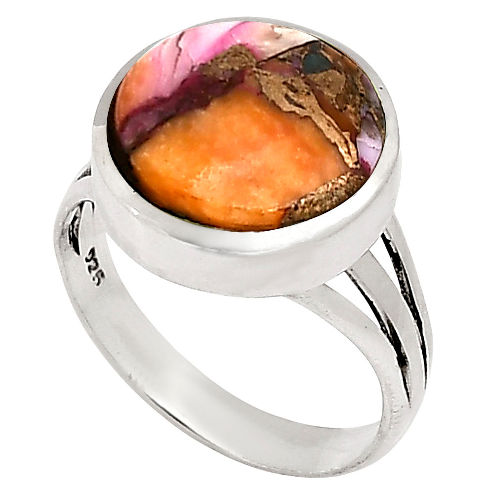 Kingman Orange Dahlia Turquoise Ring size-10 R-1006 SDR250134