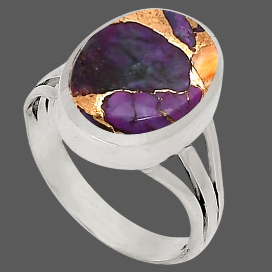 Copper Purple Turquoise Ring size-7 R-1006 SDR250147