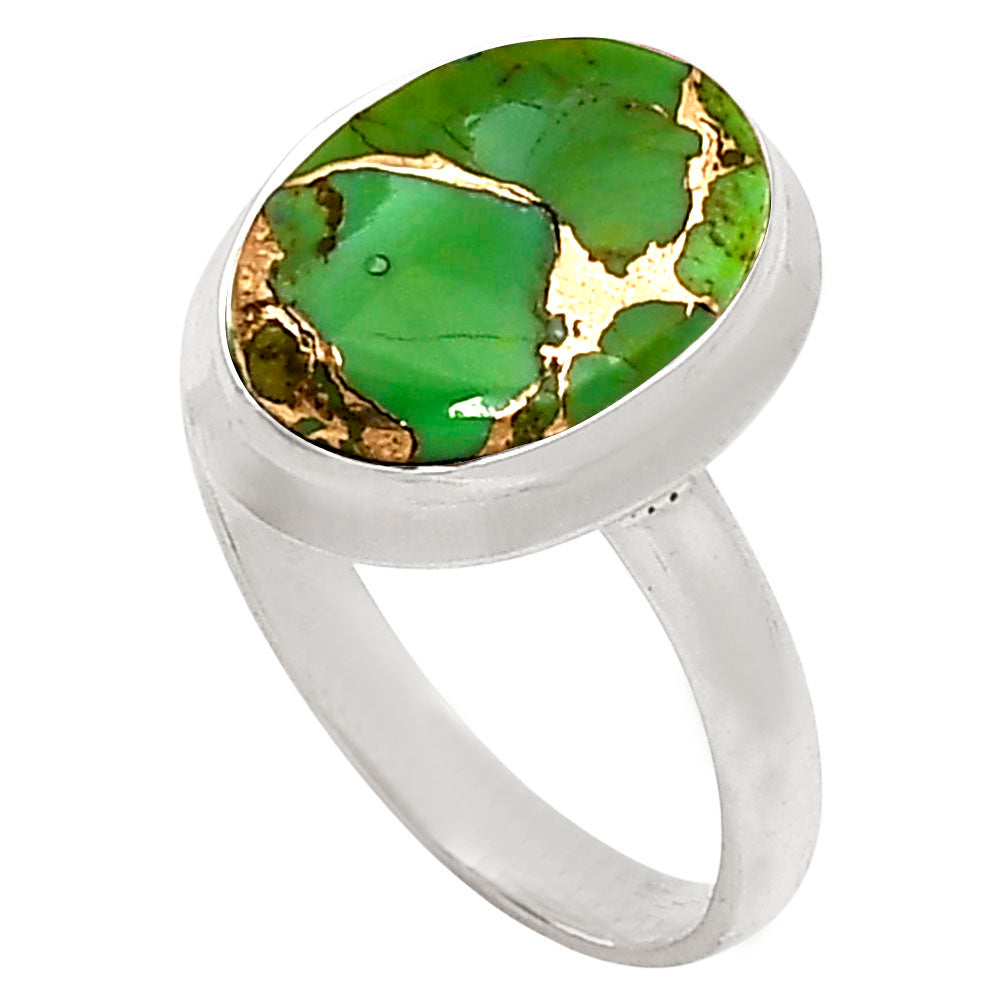Copper Green Turquoise Ring size-8 R-1007 SDR250206