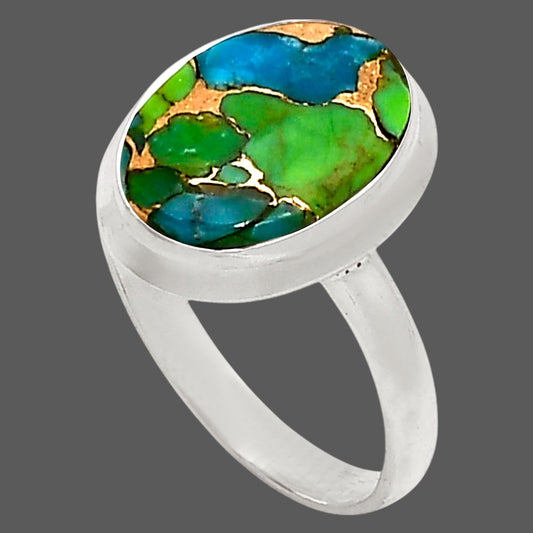 Blue Turquoise In Green Mohave Ring size-9 R-1007 SDR250211