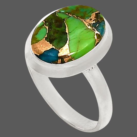 Blue Turquoise In Green Mohave Ring size-10 R-1007 SDR250214