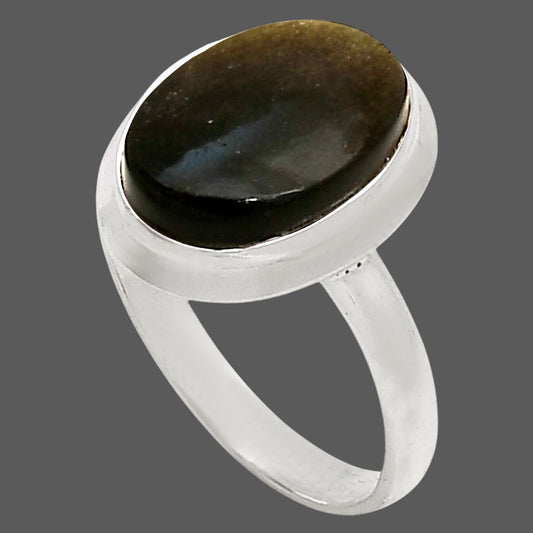 Silver Obsidian Ring size-8 R-1007 SDR250266