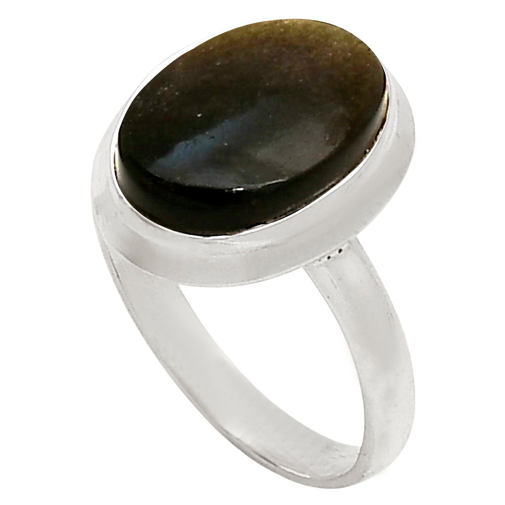 Silver Obsidian Ring size-8 R-1007 SDR250266