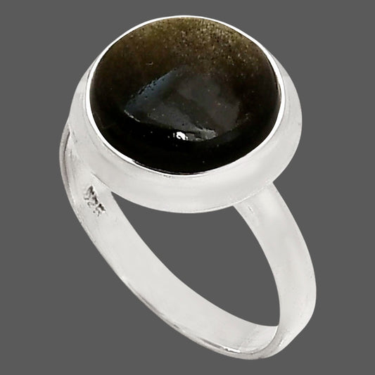 Silver Obsidian Ring size-8 R-1007 SDR250268