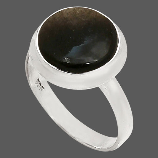 Silver Obsidian Ring size-8 R-1007 SDR250269