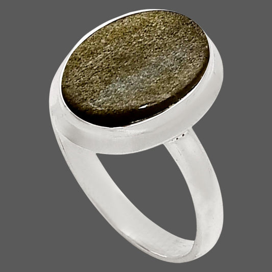 Silver Obsidian Ring size-9 R-1007 SDR250270