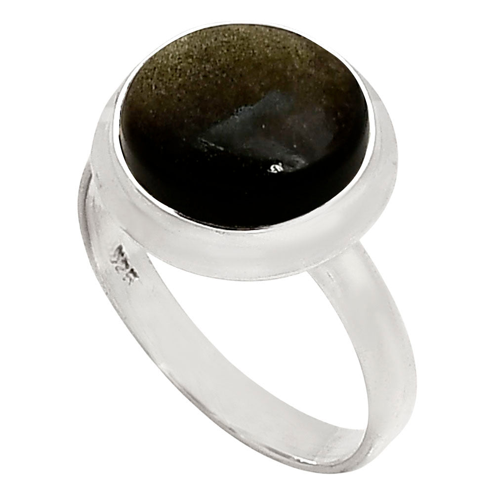 Silver Obsidian Ring size-9 R-1007 SDR250273