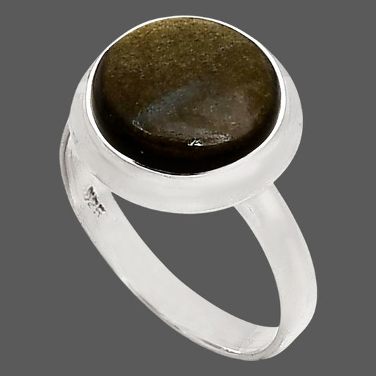 Silver Obsidian Ring size-9 R-1007 SDR250274