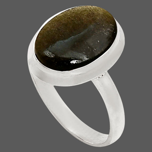 Silver Obsidian Ring size-10 R-1007 SDR250277