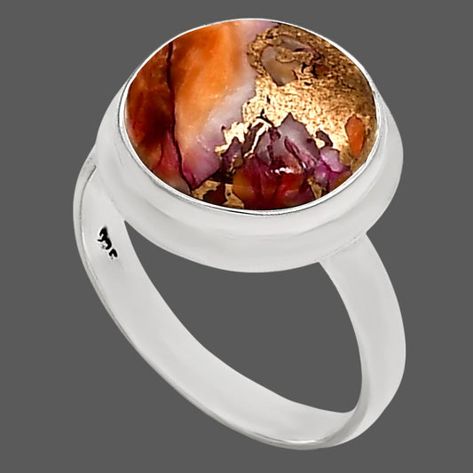 Kingman Orange Dahlia Turquoise Ring size-10 R-1007 SDR250333