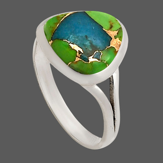 Blue Turquoise In Green Mohave Ring size-8 R-1005 SDR250491