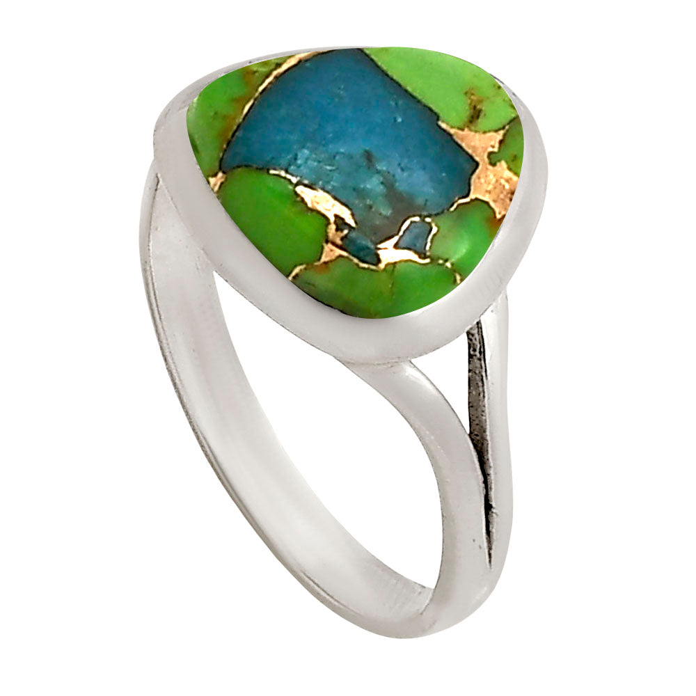 Blue Turquoise In Green Mohave Ring size-8 R-1005 SDR250491
