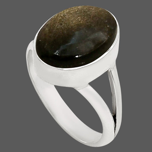 Silver Obsidian Ring size-8 R-1002 SDR250589