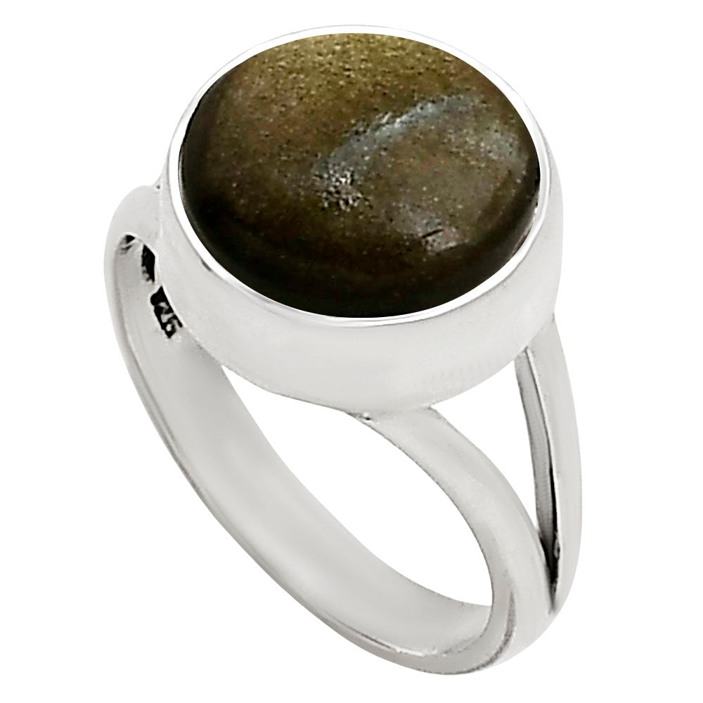 Silver Obsidian Ring size-9 R-1002 SDR250648