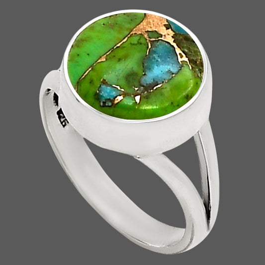 Blue Turquoise In Green Mohave Ring size-8 R-1002 SDR250722
