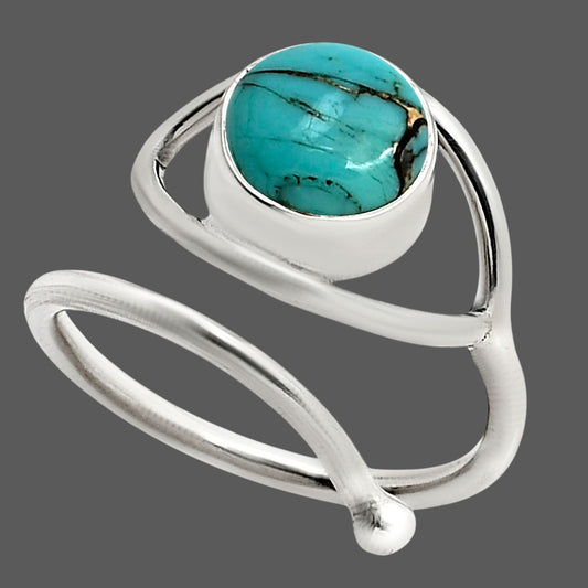 Eye Adjustable - Lucky Charm Tibetan Turquoise Ring size-8 R-1254 SDR250928