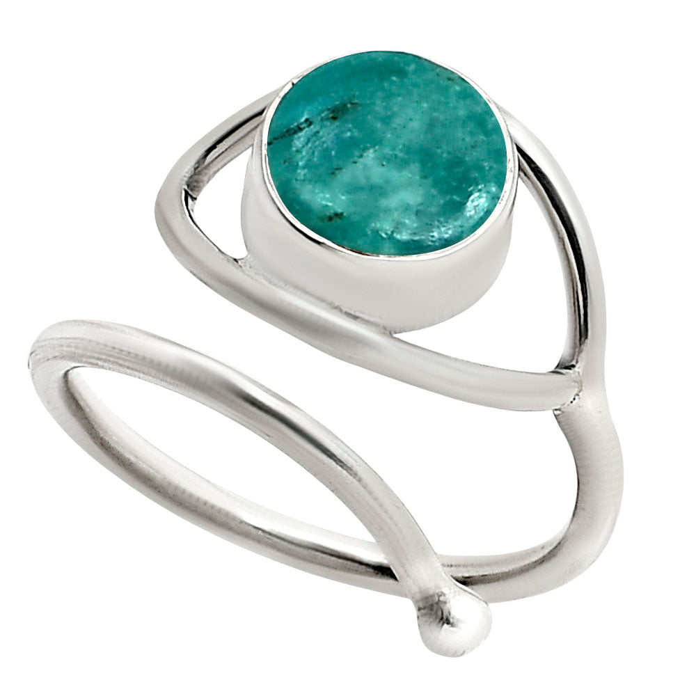 Eye Adjustable - Natural Rare Turquoise Nevada Aztec Mt Ring size-8 R-1254 SDR250934