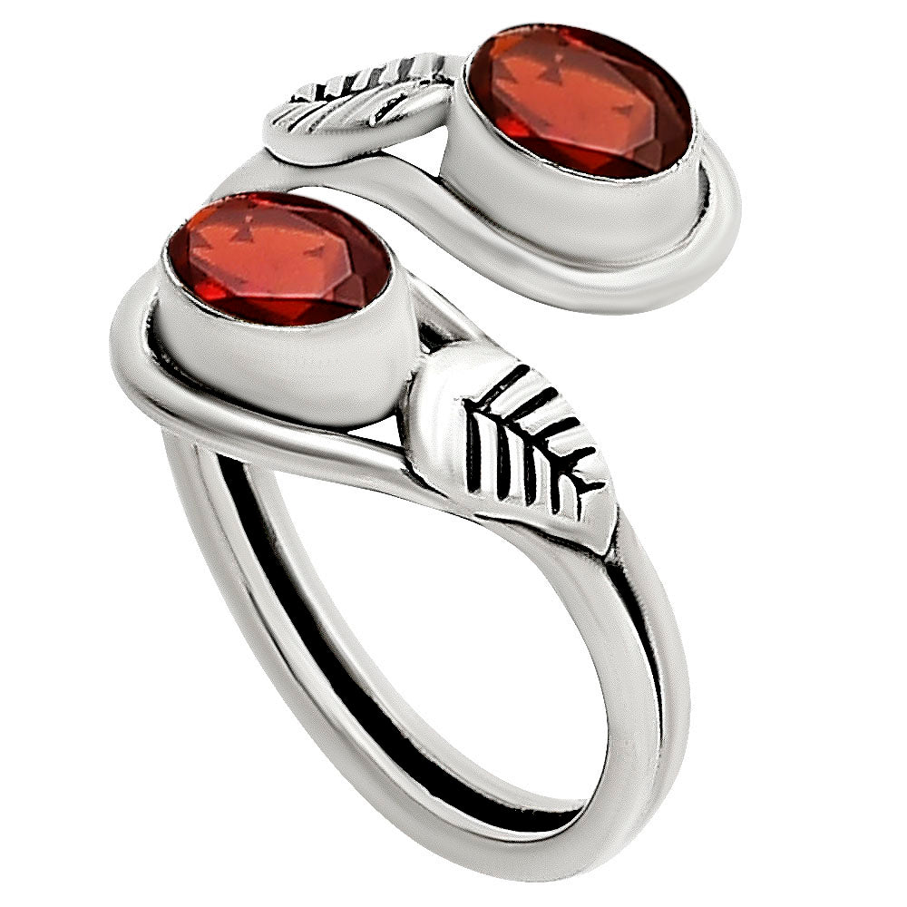 Adjustable - Hessonite Garnet Ring size-7 R-1483 SDR251445