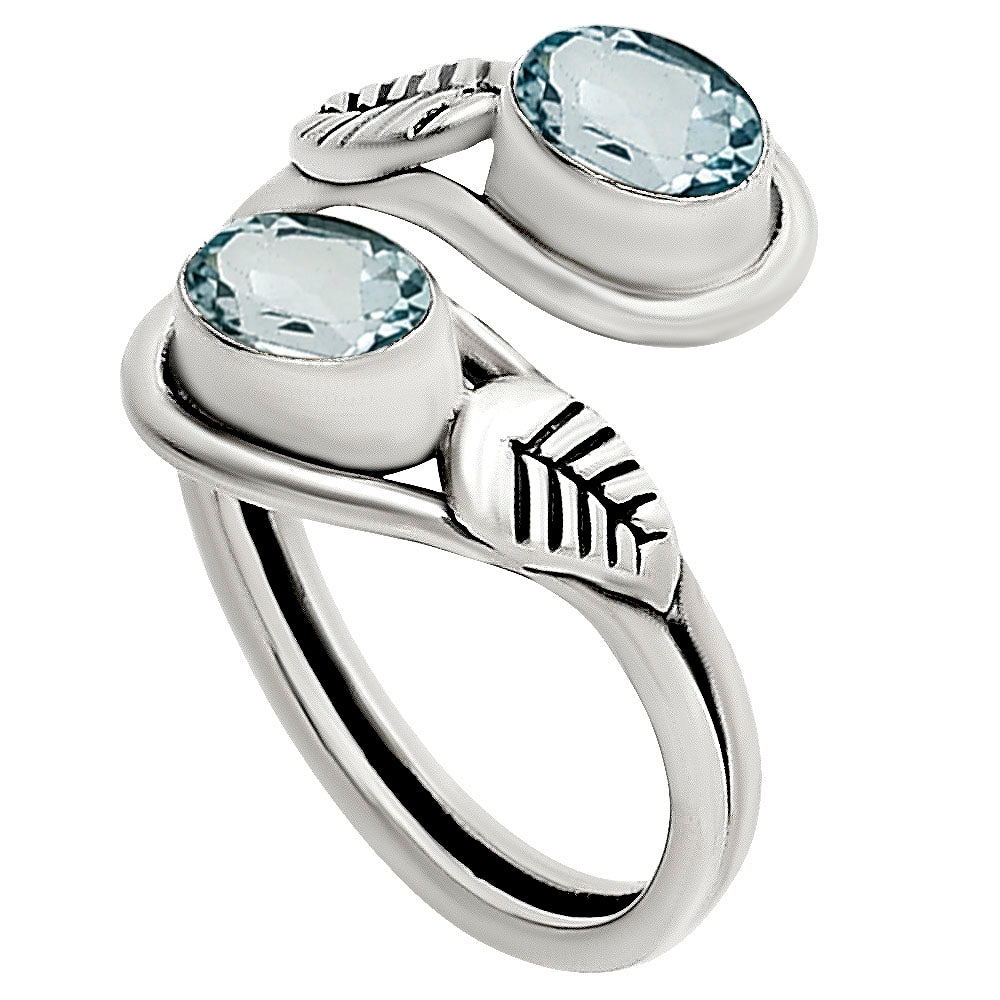 Adjustable - Sky Blue Topaz Ring size-5 R-1483 SDR251449