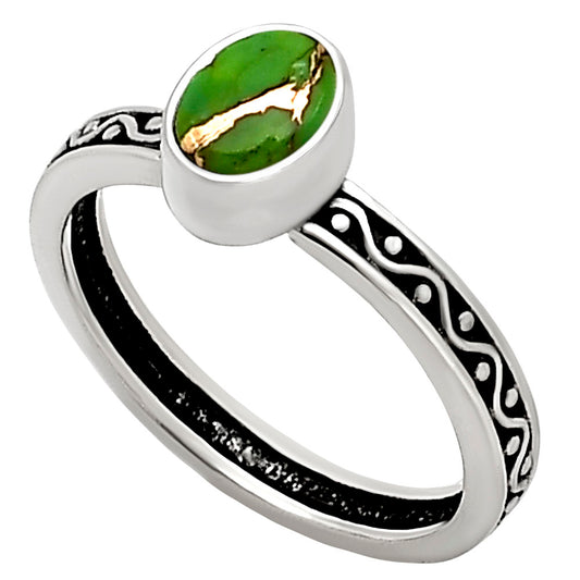 Copper Green Turquoise Ring size-7 R-1213 SDR251848
