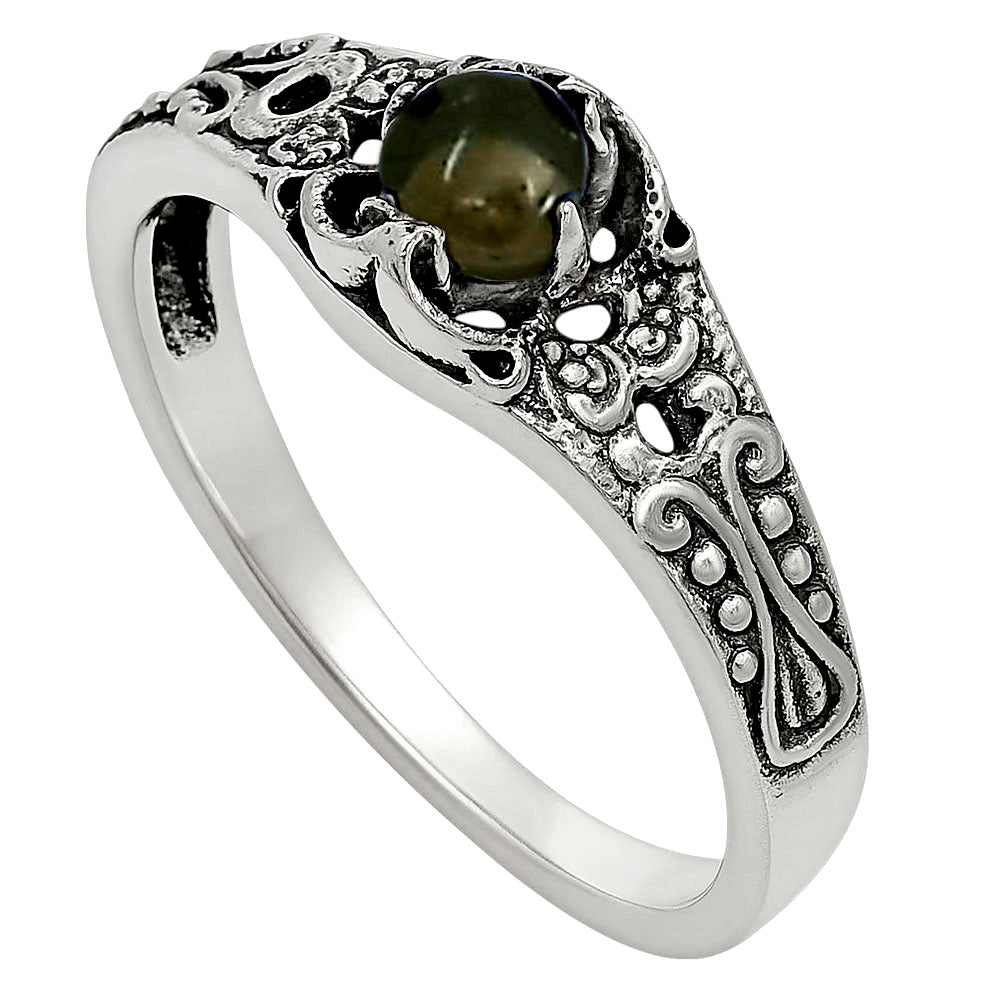 Black Ethiopian Opal Ring size-5 R-1172 SDR251983