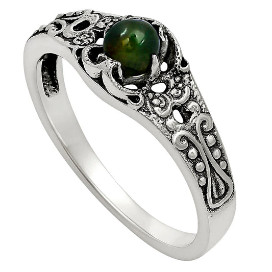 Black Ethiopian Opal Ring size-6 R-1172 SDR251985