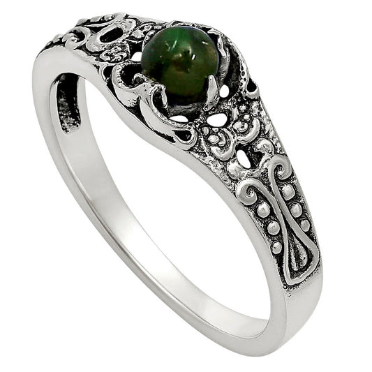 Black Ethiopian Opal Ring size-6 R-1172 SDR251986