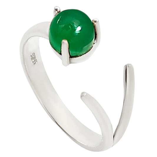 Adjustable - Green Onyx Ring size-8 R-1176 SDR252335