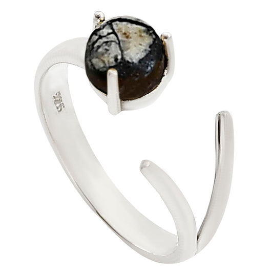 Adjustable - Authentic White Buffalo Turquoise Nevada Ring size-7 R-1176 SDR252375