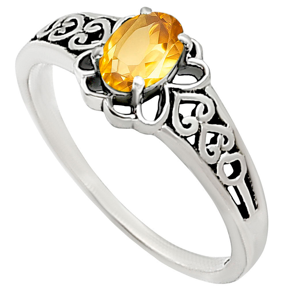 Citrine Ring size-8 R-1172 SDR252565
