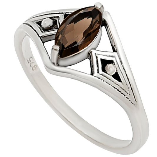 Smoky Quartz Ring size-7 R-1727 SDR252893