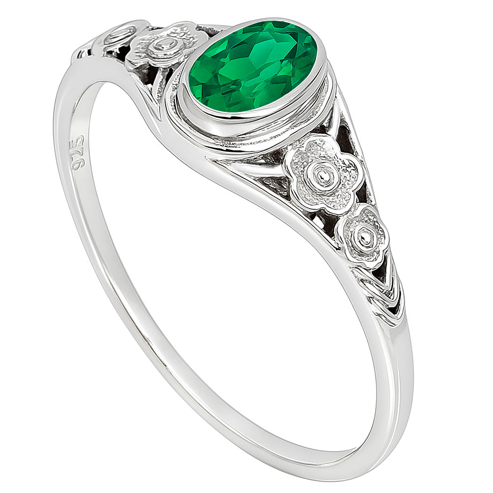 Emerald Quartz Ring size-6 R-1292 SDR253230