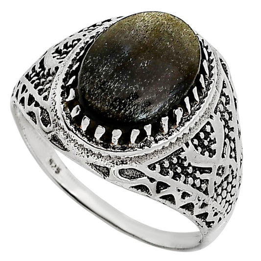Obsidian Eye Ring size-11 R-1738 SDR253493
