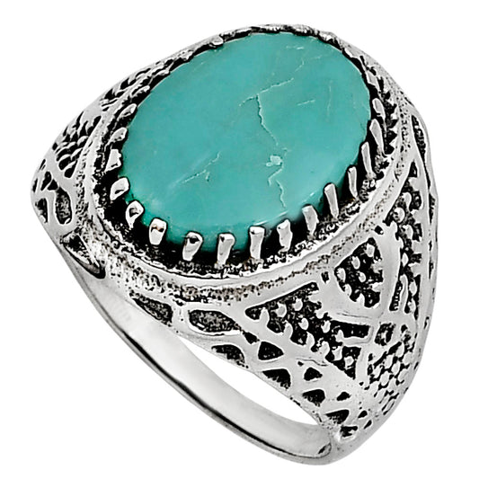 Natural Rare Turquoise Nevada Aztec Mt Ring size-8 R-1738 SDR253504