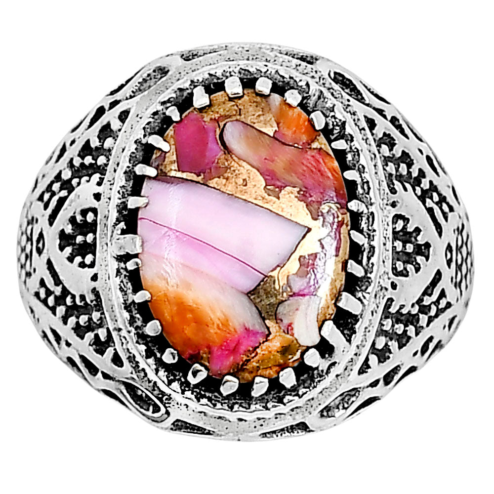 Kingman Orange Dahlia Turquoise Ring size-10 R-1738 SDR253517