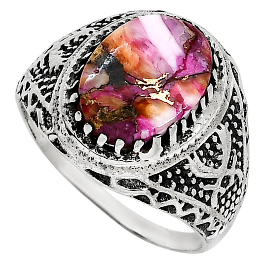 Kingman Orange Dahlia Turquoise Ring size-11 R-1738 SDR253523