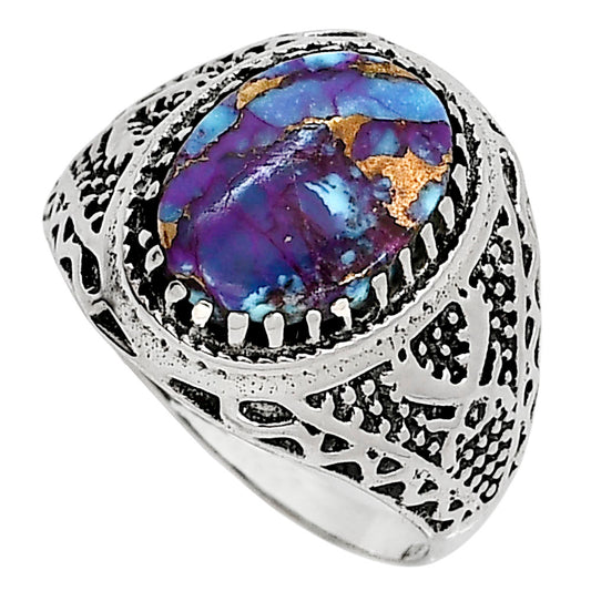 Kingman Purple Dahlia Turquoise Ring size-10 R-1738 SDR253532