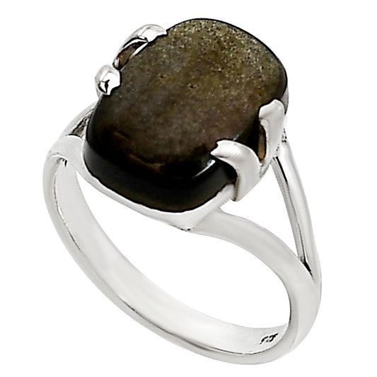 Silver Obsidian Ring size-8 R-1504 SDR253546